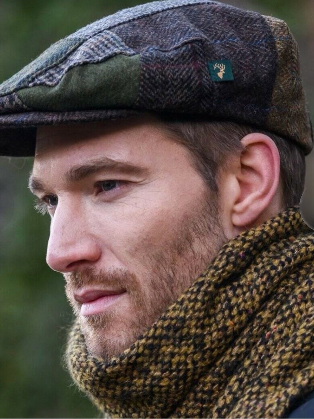 Mucros Weavers XL Trinity Patch Cap Wool Tweed Ireland Flat Cap Hat Cabincore